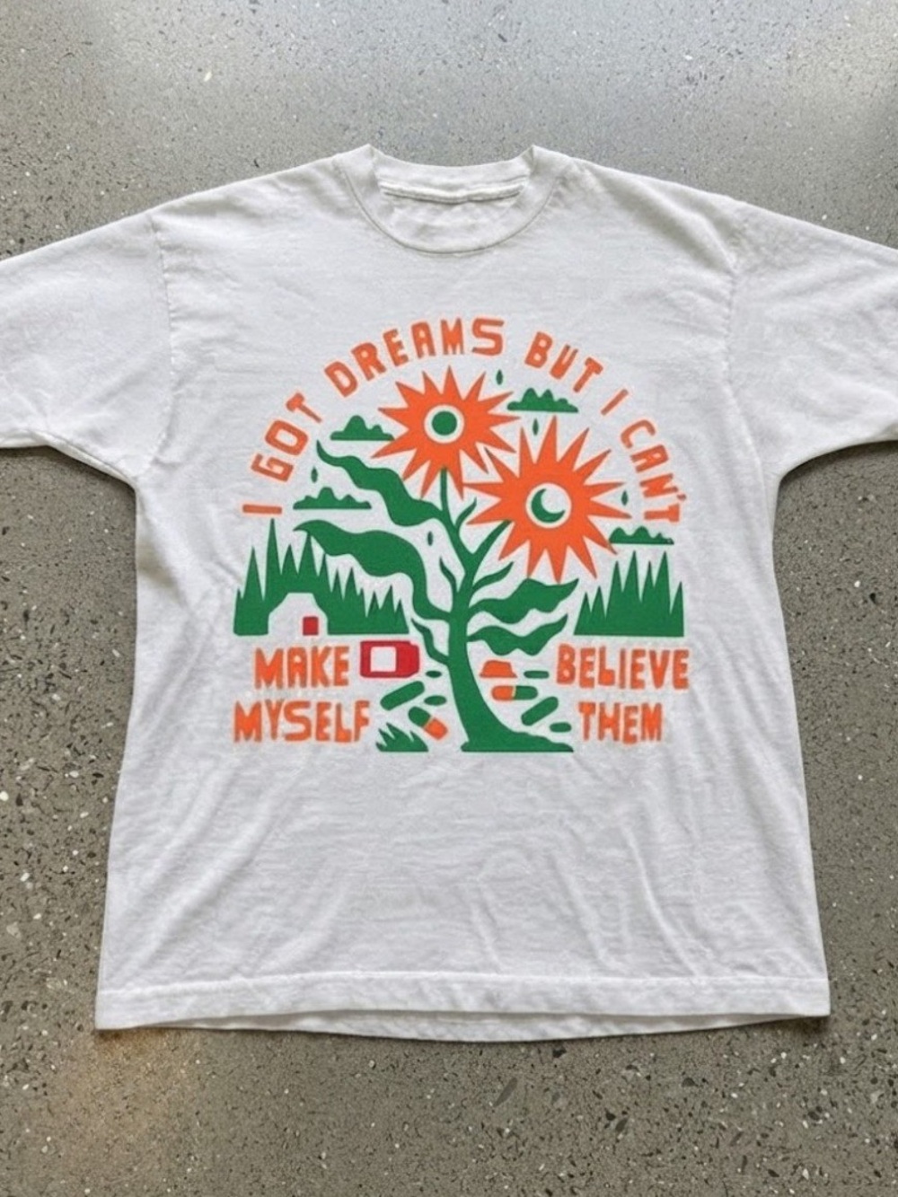 Noah Kahan Dreams Lyrics Flower Boho Indie Folk White Graphic Gildan T-Shirt